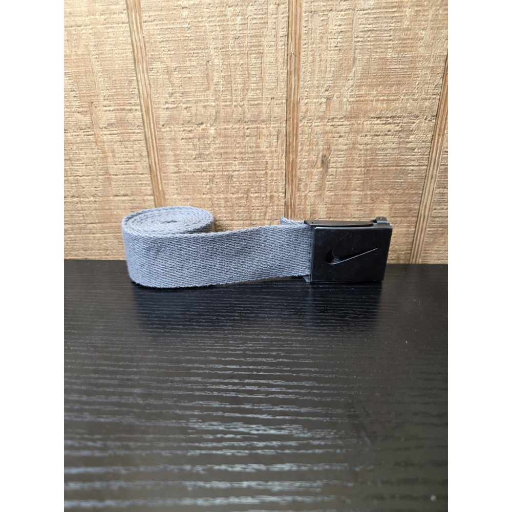 Nike Men's Gray Cotton Canvas Belt Adjustable Nike Buckle